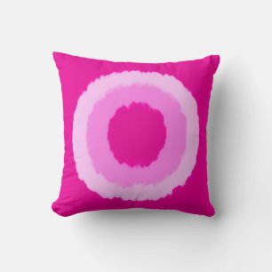 Modern tribal batik circles - fuchsia pink cushion