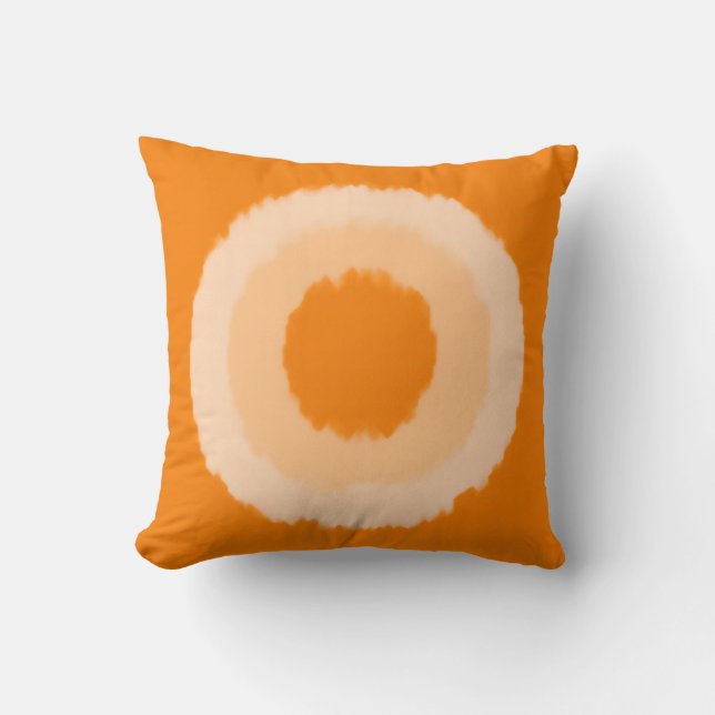 Modern tribal batik circles - Mandarin orange Cushion (Front)