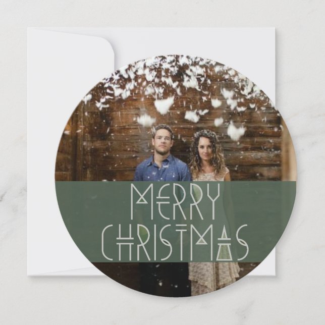 Modern Tribal Christmas Card | 5.25 x 5.25 Circle (Front)