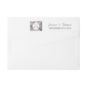 Modern Tribal Feathers Bohemian Wedding Wrap Around Label