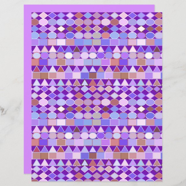 Modern Tribal Geometric, Amethyst Purple & Violet (Front/Back)