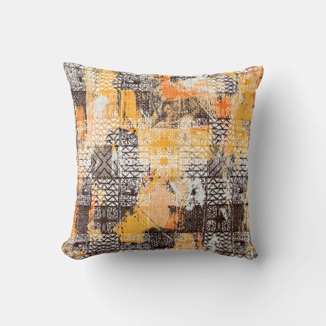 Modern tribal geometric seamless pattern cushion (Front)