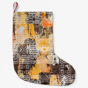 Modern tribal geometric seamless pattern small christmas stocking