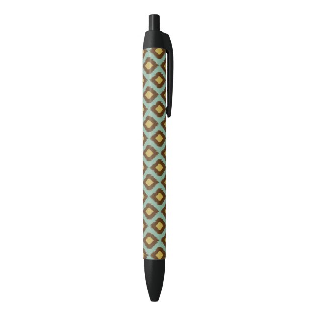 Modern tribal ikat blue yellow modern black ink pen (Bottom (Vertical))