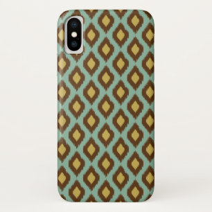 Modern tribal ikat blue yellow modern iPhone x case