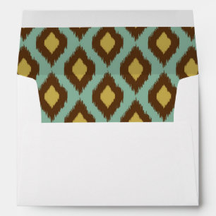 Modern tribal ikat blue yellow modern envelopes