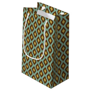Modern tribal ikat blue yellow modern small gift bag