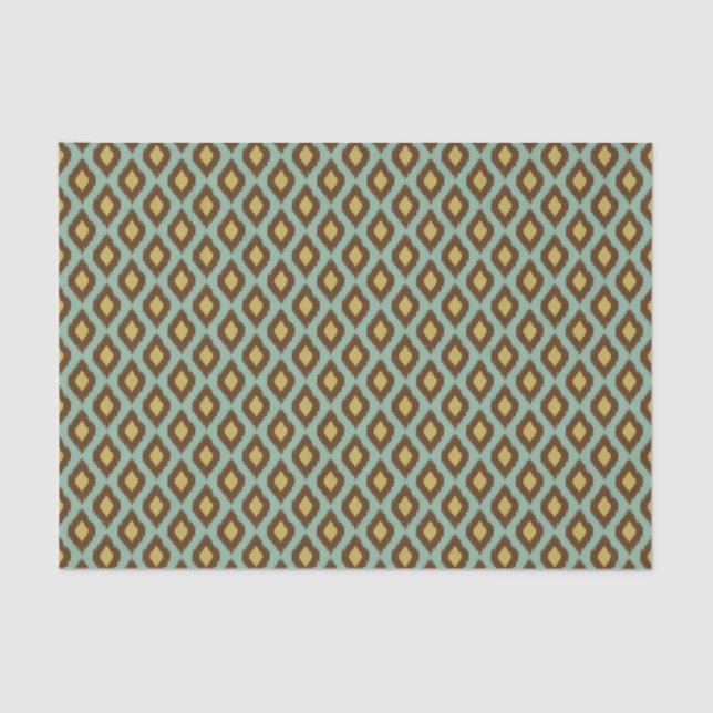 Modern tribal ikat blue yellow modern tissue paper (Front)