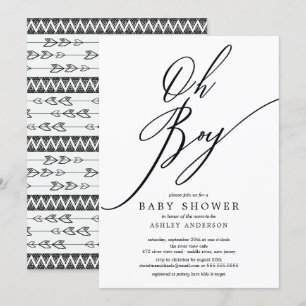 Modern Tribal Oh Boy Baby Shower Invitation