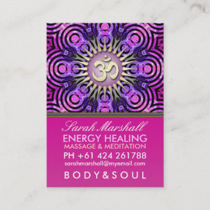 Modern Tribal OM Energy Pink Big Business Card