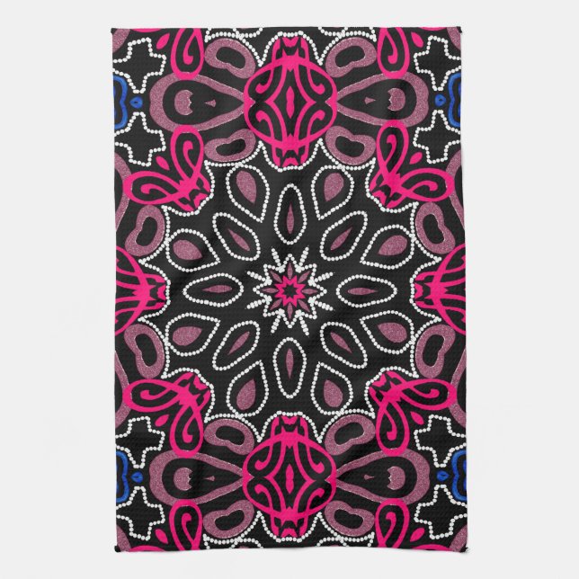 Modern Tribal Pattern Door Banner Tea Towel (Vertical)