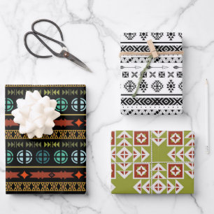MODERN TRIBAL PATTERNS WRAPPING PAPER SHEET