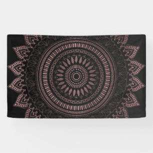 Modern tribal rose gold mandala design banner