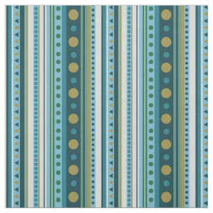 Modern Tribal Teal Blue Stripes Fabric