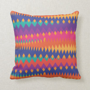 Modern Tribal ZigZag Vibrant Colours Cushion