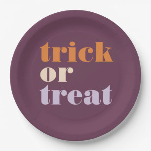 Modern Trick or Treat Paper Plate
