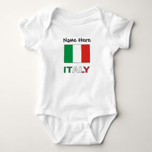 Modern Tricolore Name Here Italian Bandiera Baby Bodysuit