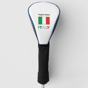 Modern Tricolore Name Here Italian Bandiera  Golf Head Cover