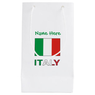 Modern Tricolore Name Here Italian Flag Small Gift Bag