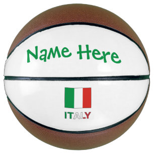 Modern Tricolore Personalised Italian Flag Basketball
