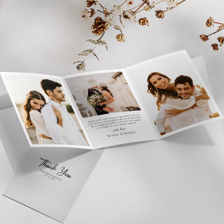 Modern Trifold Wedding Thank You Card