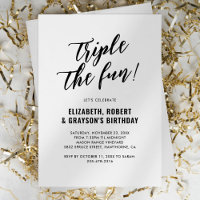 Modern Triple The Fun Joint Birthday Party