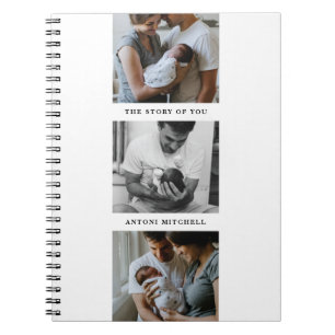 Modern Triptych 3-Photo Collage Journal - White