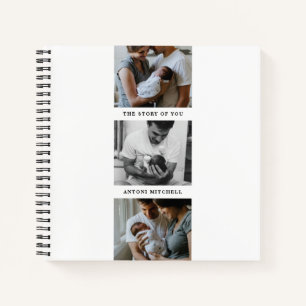 Modern Triptych 3-Photo Collage Journal - White