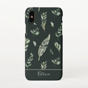 Modern Tropic Leaf Pattern iPhone XS Case