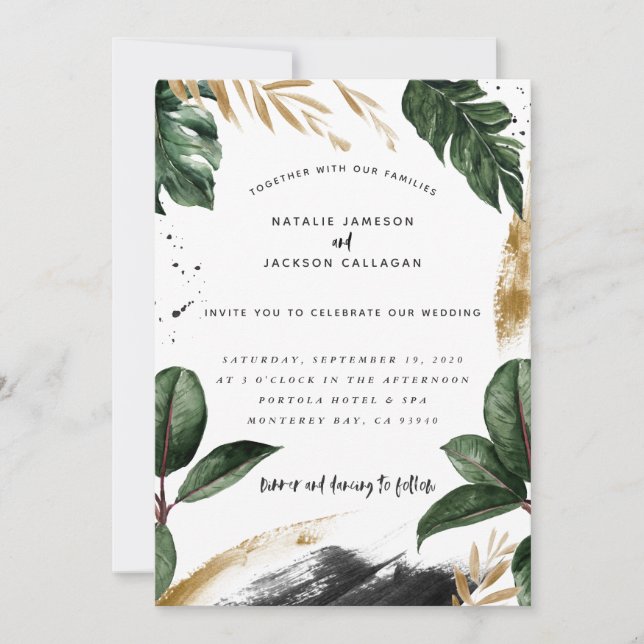 Modern tropical abstract painted wedding (Front)