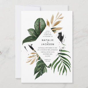 Modern tropical abstract painted wedding