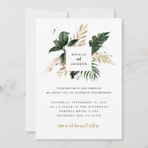 Modern tropical abstract painted wedding