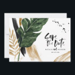 Modern tropical abstract painted wedding save the date<br><div class="desc">Modern tropical abstract painted wedding save the date card. Part of a modern wedding collection.</div>