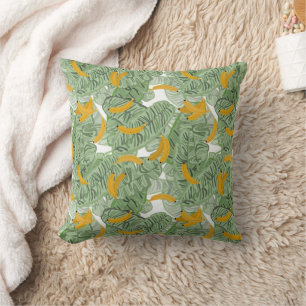 Modern Tropical Banana Greenery Pattern Cushion
