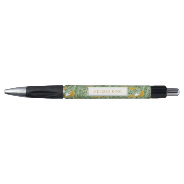 Modern Tropical Banana Greenery Pattern Travel (Front)