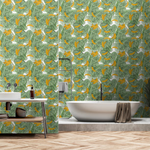 Modern Tropical Banana Greenery Pattern Wallpaper
