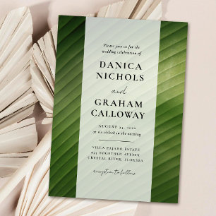 Modern Tropical Banana Leaf Mid Design Wedding Invitation