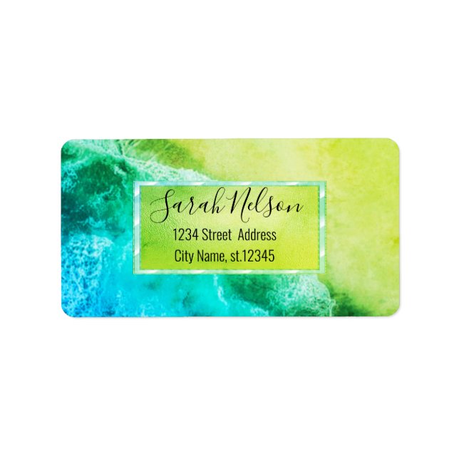 Modern Tropical Beach Label (Front)