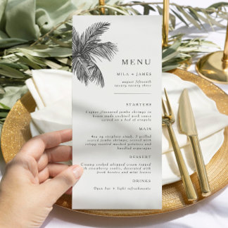 Modern Tropical Beach Minimalist Wedding 3-Course Menu