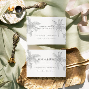 Modern Tropical Beach Minimalist Wedding RSVP Card