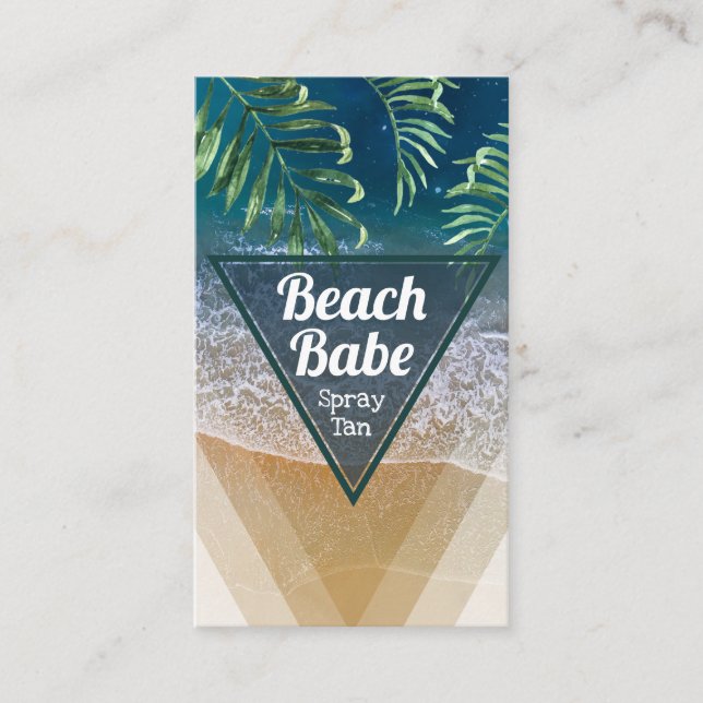 Modern Tropical Beach Mobile Spray Tan Business Card (Front)