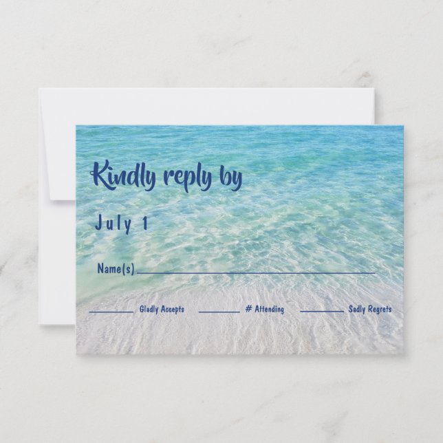Modern Tropical Beach Ocean Reception RSVP (Front)