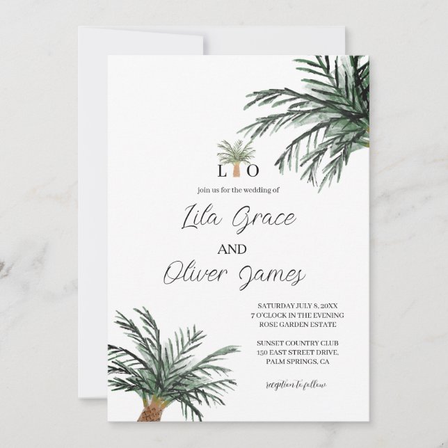 Modern Tropical Beach Ocean Wedding Invitation (Front)