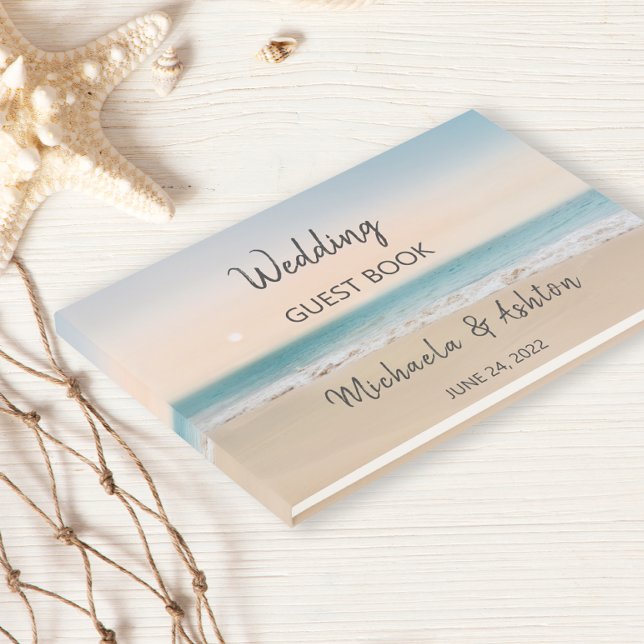 Modern Tropical Beach Wedding Guest Book (Creator Uploaded)