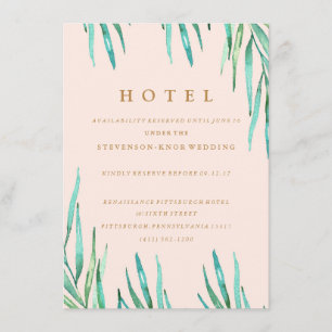 Modern Tropical Beach Wedding Hotel Card