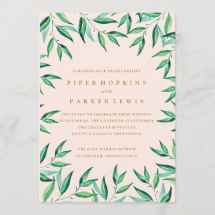 Modern Tropical Beach Wedding Invitation