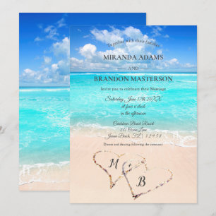Modern Tropical Beach Wedding Invitation