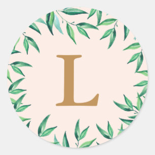 Modern Tropical Beach Wedding Monogram Sticker