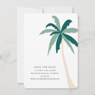 Modern Tropical Beach Wedding Save the Date Card