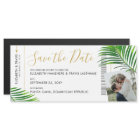 Modern Tropical Boarding Pass Ticket Save the Date